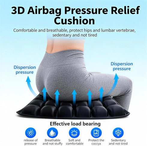 Petixol Inflatable Seat Cushion for Airplane TravelPress-to-Inflate Without Pump,Decompression Cushion, Portable