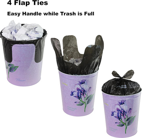 Simple Houseware 4 Gallon Trash Bags, Black, 80 Count