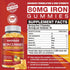 2 Pack Vegan 80MG Iron Supplement Gummies for Women & Men - Vitamin A, C, B for Adults & Kids - Blood Builder & Energy Support for Iron Deficiency, Anemia, 120 Counts Pineapple Flavor Gummies