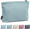 MAANGE Small Makeup Bag for Purse, Green Corduroy Travel Cosmetic Pouch, Portable Versatile Zipper Bag for Women