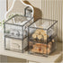 ZHIAI 4 Pcs Makeup Organizer Drawers, Stackable Stripes Bathroom Organizers for Vanity and Kitchen Cabinets