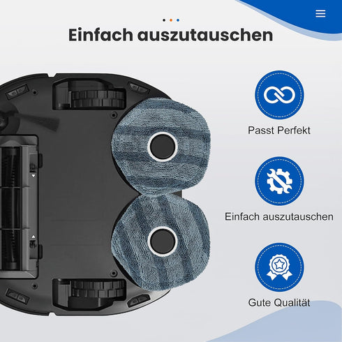 8 Pack Mop Pads Compatible with eufy X10 Pro Omni / X9 Pro Robot Vacuum Cleaner, Spin Cleaning Pads Replacement Set