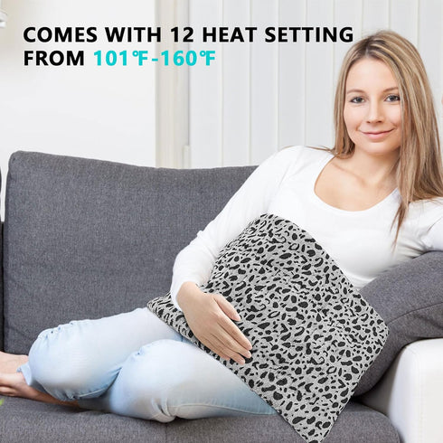 ZXU 12 Setting, 1-24H Function,12 24 Heating Pad for Back Pain and Cramps Relief, Ultra Soft Microplush Heating Pad