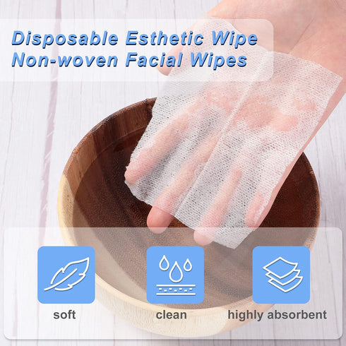 Maxcheck 300 Pcs 2x2 Disposable Esthetic Wipes, 4 Ply 4x4 Unfolded Facial Squares for Spa Facial Makeup