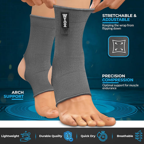 WYOX Ankle Brace Compression Sleeve for Men and Women Breathable Neoprene Lightweight Ankle Wrap for Sprain, Injury