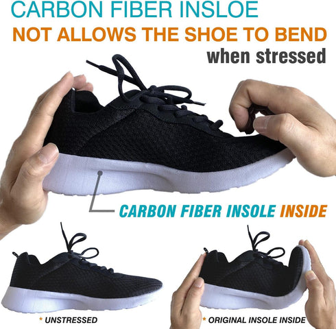 Insole,1 23.5cm(Men 7/Women 8) Carbon Fiber Shoe Insert, Semi-Rigid Piece Size Size