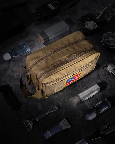 TACTICISM Toiletry Bag for Men, Dry Wet Separate Travel Bag, Tactical Molle Dopp Kit for Large Capacity Travel
