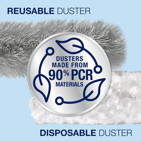 Bona High Performance Dusting System - 1 Compact Handle, 5 Disposable Dusters, & 1 Reusable Duster for Dust & Pet Hair