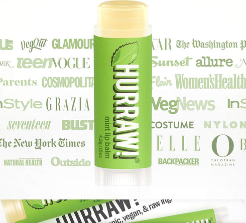 Hurraw! Mint Lip Balm: Organic, 100% Natural, Certified Vegan, Gluten Free, Non-GMO, Made in USA