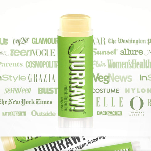 Hurraw! Mint Lip Balm, 3 Pack Organic, Certified Vegan, Cruelty Free, Non-GMO, Made in USA