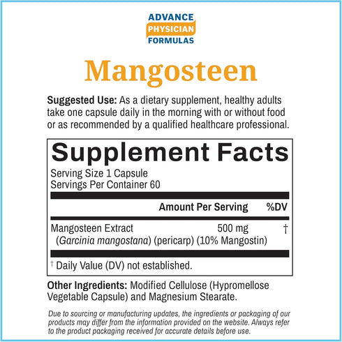 Advanced Physician Formulas Mangosteen, 500 mg, 60 Capsules