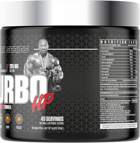 Dexter Jackson Black Series Turbo HP Pre Workout, 45 Servings, 450 Gram, Flavoured, Green Apple