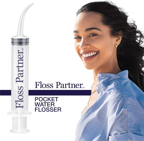 (Pack of 3) FlossPartner Dental Pick Water Flosser, Smallest Cordless Portable Size for Travel