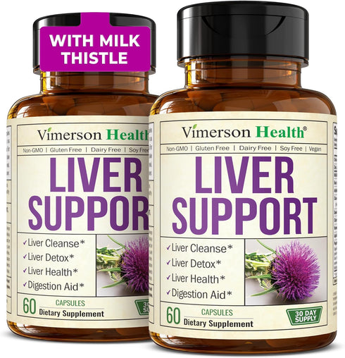 Liver Cleanse Detox & Repair - Artichoke Extract Liver Health Formula with Milk Thistle, Turmeric, Ginger, 2 Pack