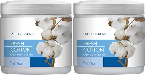 SMELLS BEGONE Air Freshener Odor Absorber Gel, 15 oz, Pack of 2, Eliminates Odor in Pet Areas, Bathrooms, Cars