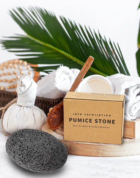 Maryton Natural Pumice Stone for Feet - Lava Foot Exfoliator Scrubber, Dead Skin Corn Callus Remover (2 Count)