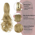 Ponytail Extension Clip in Claw, 18" Curly Wavy Pony Tails Clip-on Hairpiece for Women, Ash Blonde