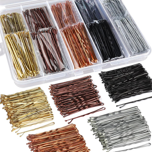 Teenitor Bobby Pins - 250 Count Brown Bobby Pins for Women Girls with Storage Box