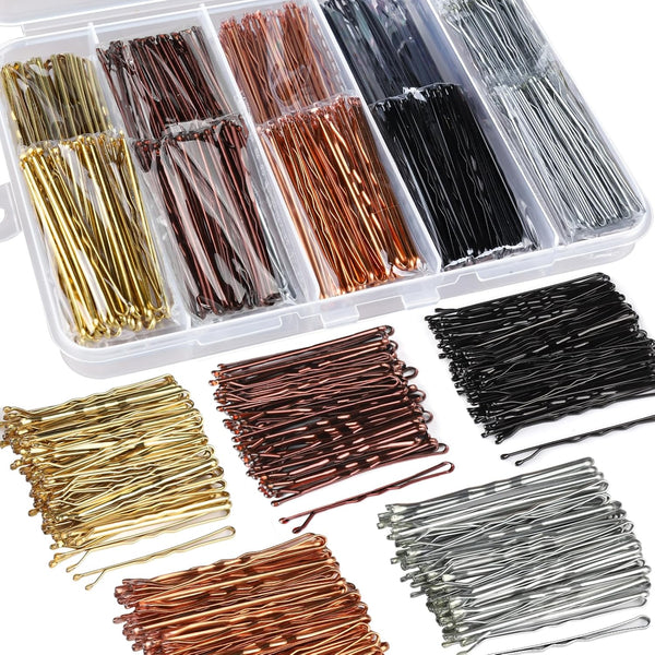Teenitor Bobby Pins - 250 Count Brown Bobby Pins for Women Girls with Storage Box