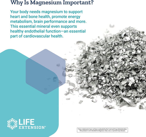 Life Extension Extend-release Magnesium | 60 Vegetarian Capsules | Prolonged Cardiovascular & Bone Health Support