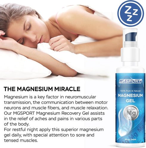Magnesium Gel for Leg Cramps - 7.1 oz, High Absorption Topical Muscle Recovery Rub, 50mg Magnesium Chloride
