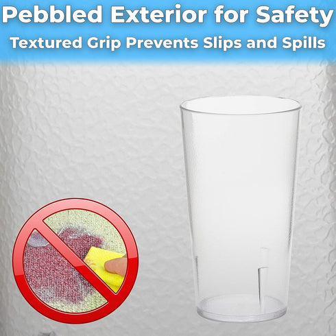 Restaurant Grade, BPA-Free 12oz Clear Plastic Cups 6pk, Durable Break Resistant Drinking Glasses for Cafe, Party