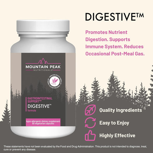Mountain Peak Nutritionals Digestive Probiotics - 1.5 Billion CFU - 90 Capsules - Gastrointestinal Support with Enzymes