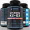 K2 D3 Vitamin Supplement 5000 IU - Enhanced Calcium Absorption for Healthier Bones, Blood, Heart, and Better Immunity