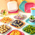 Tiangrid 120 7 Inch 6 Pcs Colorful Paper Plates Rainbow Candy Color Disposable Square Dessert Party Plates with Gold