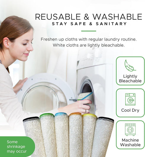 Whiffkitch Dishcloths & Towels for Kitchen, 9x9 Inches, Multi Color, 6 Pack, Durable Non-Scratch