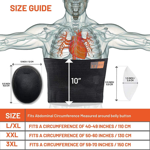 Everyday Medical Plus Size Umbilical Hernia Support Belt - Pain Relief for Hernias, L/XL
