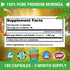 FRESH HEALTHCARE Moringa Oleifera 180 Capsules – 100% Pure Leaf Powder, Non-GMO and Gluten Free