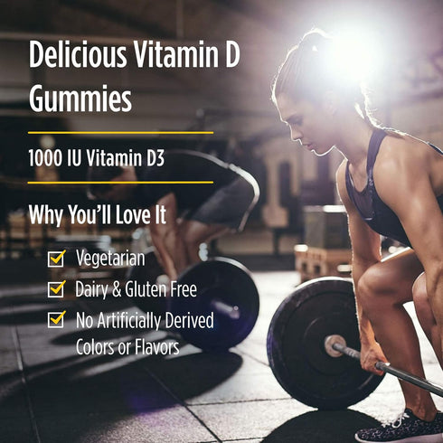 Nordic Naturals Vitamin D3 Gummies Sport, 120 Gummies - Wild Berry, 1000 IU for Healthy Bones & Immune Function