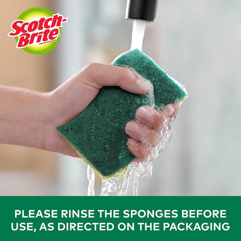 MMMHD3 3 Pack Scotch-Brite Heavy Duty Scrub Sponge, Yellow & Green, Per