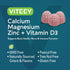 Calcium Magnesium Zinc Gummies with Vitamin D3 - Supports Bone Health, Nerve & Immune Function - Raspberry Flavored