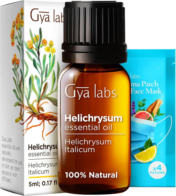 Gya Labs Helichrysum Oil for Skin - 100% Natural Essential Oil for Massages, DIY, Aromatherapy, Candle Making - 0.17 Fl