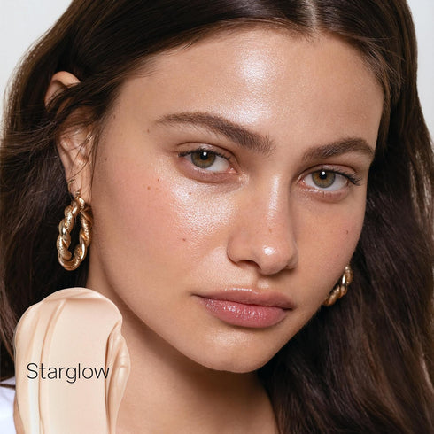 Saie Mini Glowy Super Gel Lightweight Illuminator, Luminizer + Makeup Primer for Glowing Skin, Starglow (0.5 oz)