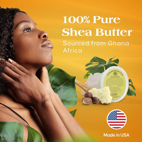 REAL African Shea Butter Pure Raw Unrefined "IVORY" from Ghana, 8oz Container