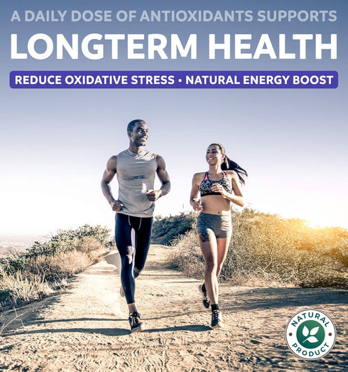 Super Antioxidants Supplement - Daily Blend of Acai Berry, Goji, Pomegranate & Trans Resveratrol - 60 Capsules