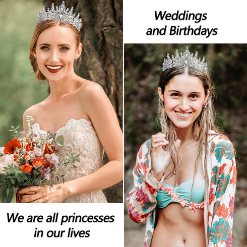 VELSCRUN Birthday Queen Tiara Crowns - Crystal Headband and Sash for Women Girls Birthday Party Decorations