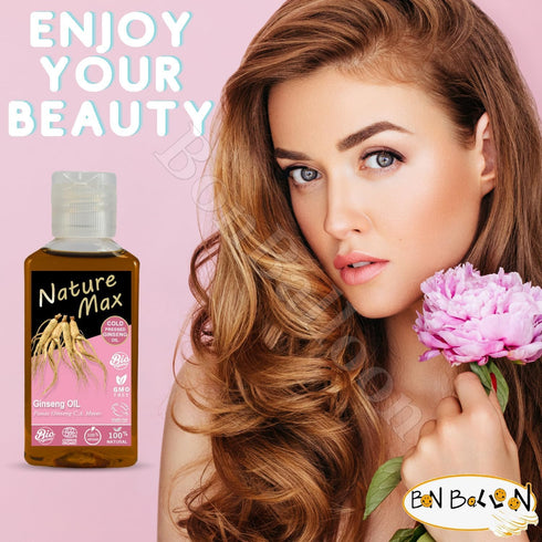 Nature Max Ginseng Oil | 1.70 oz / 50 ml | Natural Undiluted Pure for Hair, Skin Care & Food | Cold Pressed