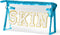 Preppy Patch Cosmetic Case - Blue White Varsity SKIN Letter Bag, Classy Waterproof Clear PVC Multi-Function Pouch for