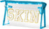 Preppy Patch Cosmetic Case - Blue White Varsity SKIN Letter Bag, Classy Waterproof Clear PVC Multi-Function Pouch for
