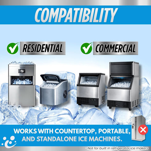 Oh Yuk Ice Machine Cleaner Descaler Scale & Buildup Remover, Nickel-Safe Ice Maker Cleaning Solution, Compatible