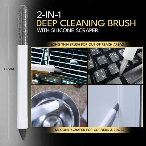 The Crown Choice Small Cleaning Brush Set: 3pcs Household Cleaning Brushes for Bathroom, Shower, Tile & Kitchen