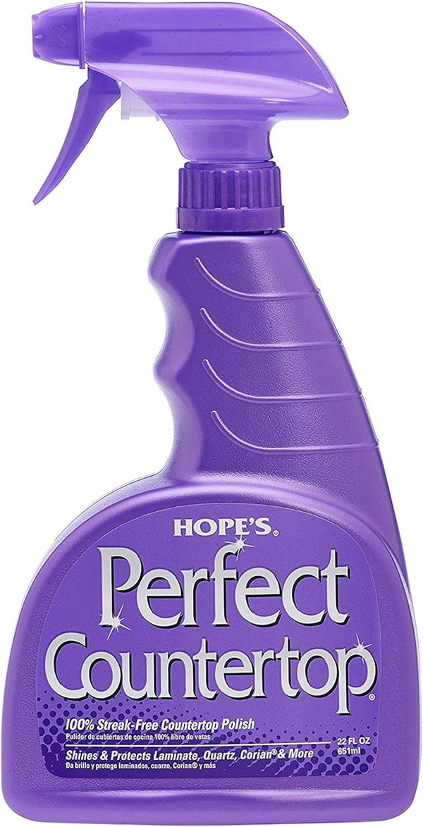 HOPE'S Perfect Countertop Cleaner and Polish, 22-Ounce Streak-Free Multi-Surface Cleaning Spray, Pack of 1
