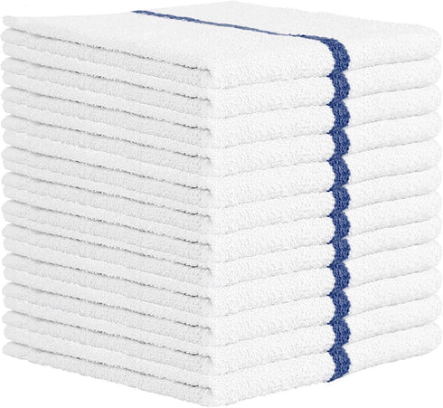 Nabob Wipers Kitchen Bar Mop Terry Towels 12 Pack - 100% Cotton, Size 14x17, Super Absorbent for Home, Kitchen, Bathroom