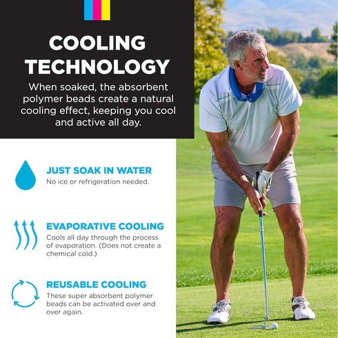 KOOLGATOR Evaporative Cooling Neck Wrap - Keep Cool in The Heat, Summer Accessories, Long Lasting, Reusable (Water