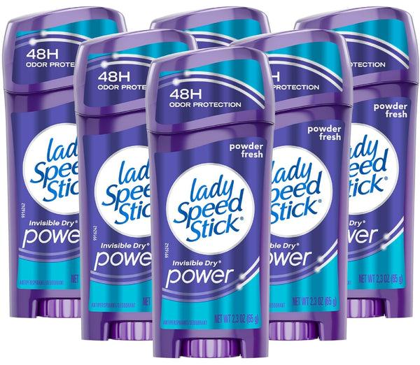 Lady Speed Stick Invisible Dry Power Underarm Antiperspirant Deodorant, Powder Fresh, 2.3 oz