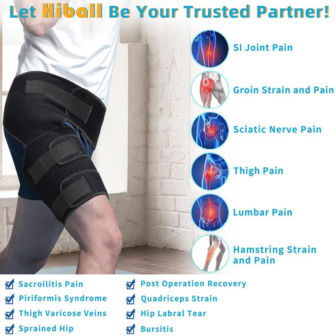 Adjustable Hip & Thigh Brace for Sciatica Pain Relief - Medical Compression Sleeve Stabilizer for Men and Women with
